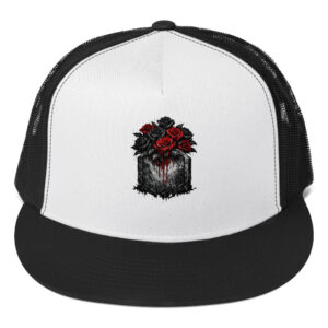 Graveyard Roses — Bleeding Gothic Bouquet Horror Trucker Cap