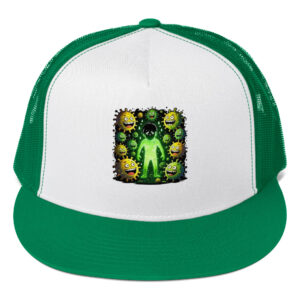 Feverish Figure — Glowing Germs Horror Trucker Cap