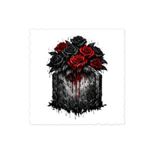 Graveyard Roses — Bleeding Gothic Bouquet Horror Bubble-free stickers