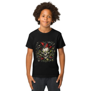 Cracked Jester Skull — Dark Carnival Horror Youth t-shirt