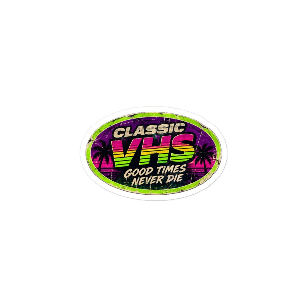 Classic VHS Bubble-free stickers by Rare Plus Apparel