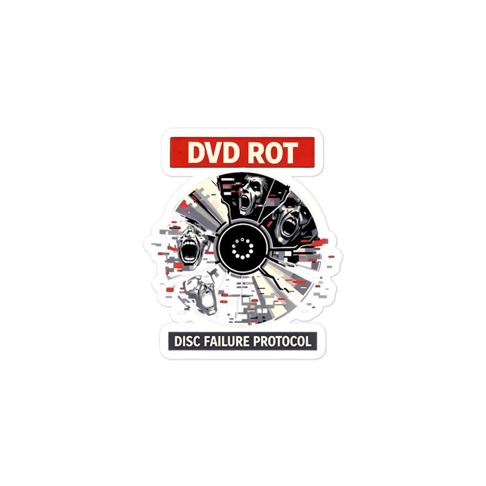 DVD ROT: Disc Failure Protocol Bubble-free stickers by Rare Plus Apparel