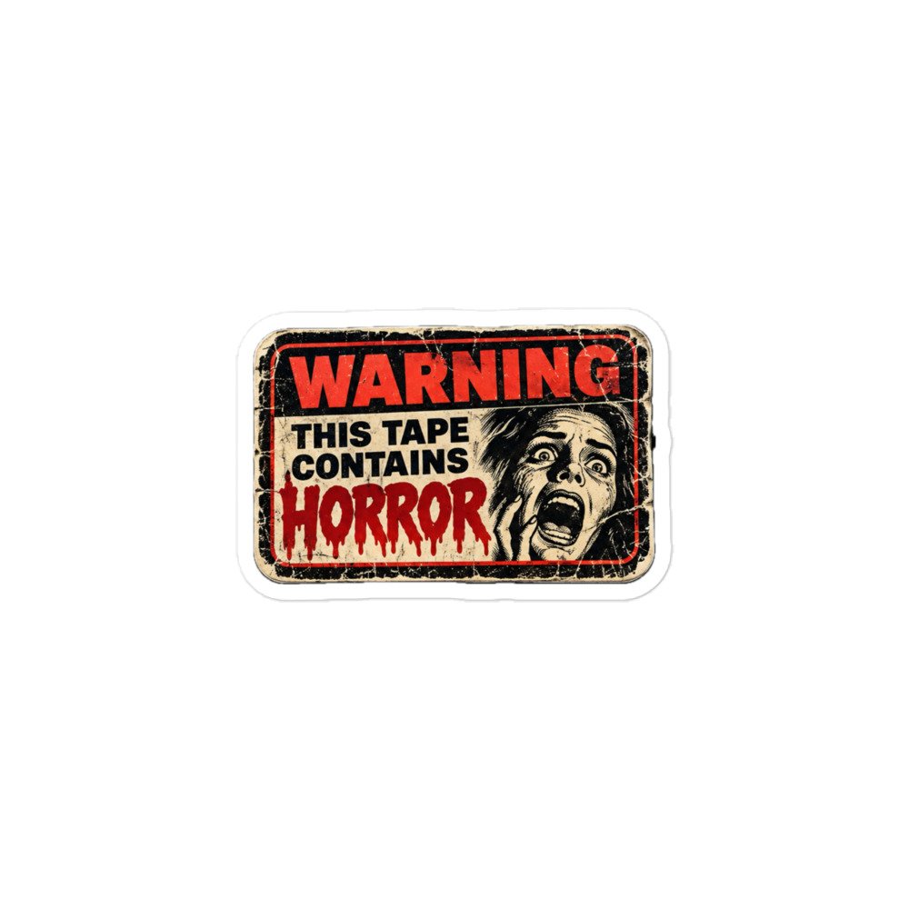 Warning: This Tape Contains Horror Bubble-free stickers by Rare Plus Apparel